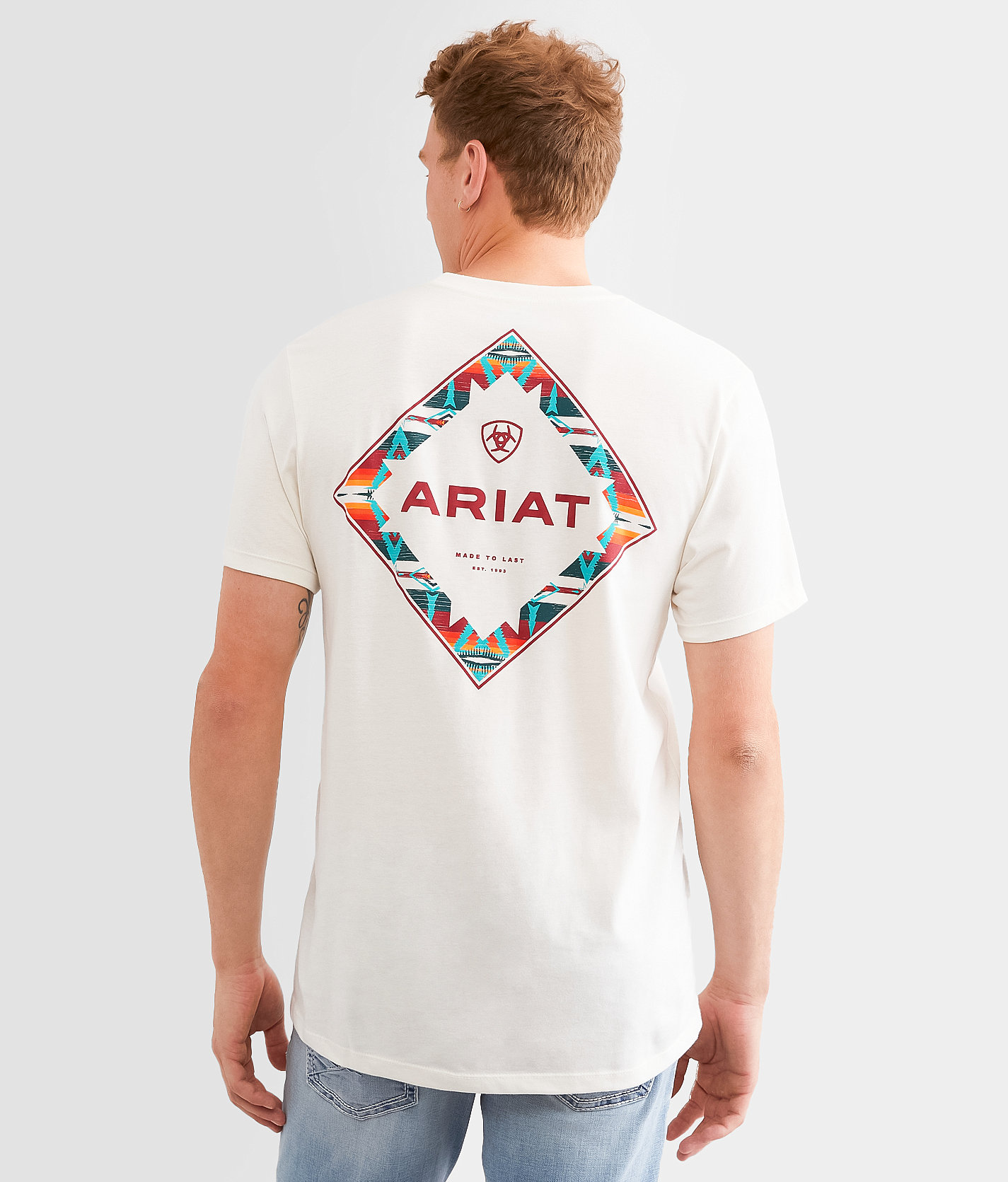 Ariat Diamond Open T-Shirt - Men's T-Shirts in Antique White