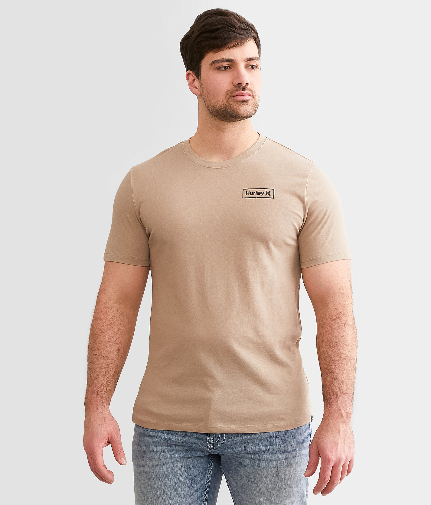 Hurley Frond Box T-Shirt - Men's T-Shirts in Khaki