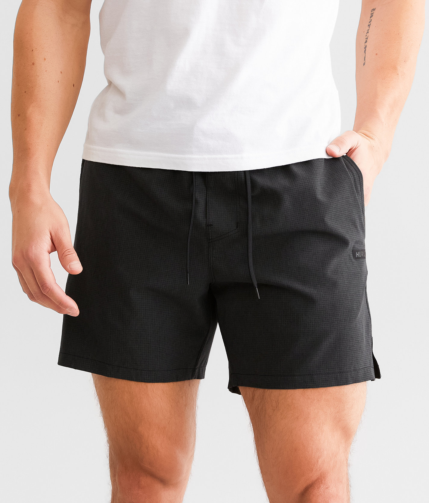 Hurley Phantom Explore Flyer Stretch Short - Men's Activewear in Black Heather 2