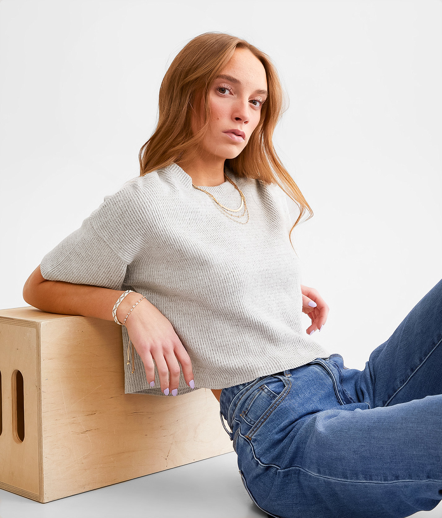 FITZ + EDDI Brushed Thermal Cropped Top - Women's Shirts & Blouses in Heather Grey