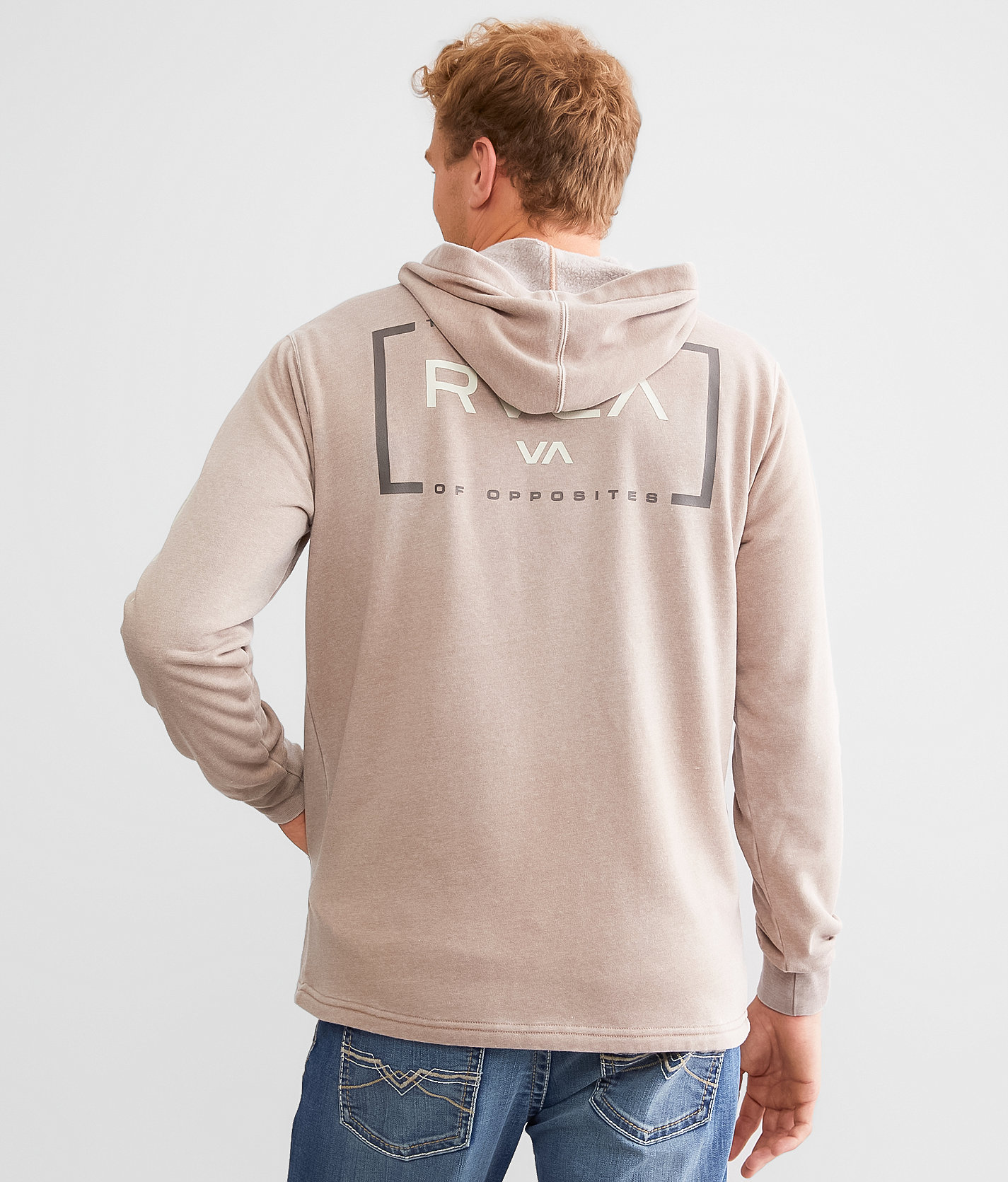 RVCA Brackets Hooded Sweatshirt - Men's Sweatshirts in Dark Khaki