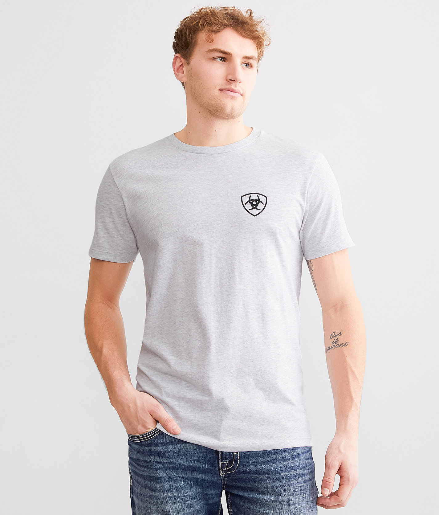 Ariat Boarded Lotf Hex T-Shirt - Men's T-Shirts in Ash
