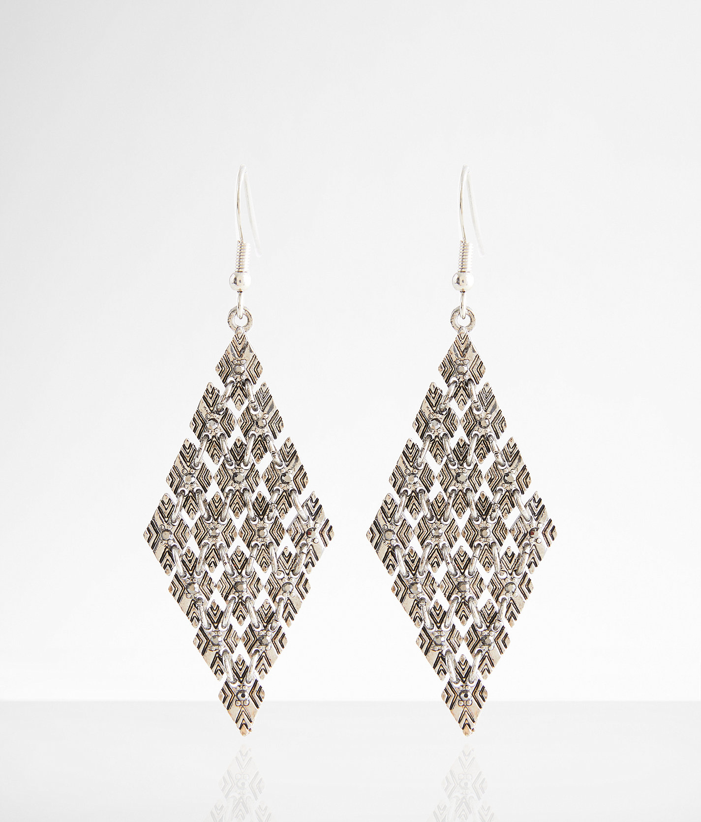 boutique by BKE Embossed Metal Earring - Women's Jewelry in Silver