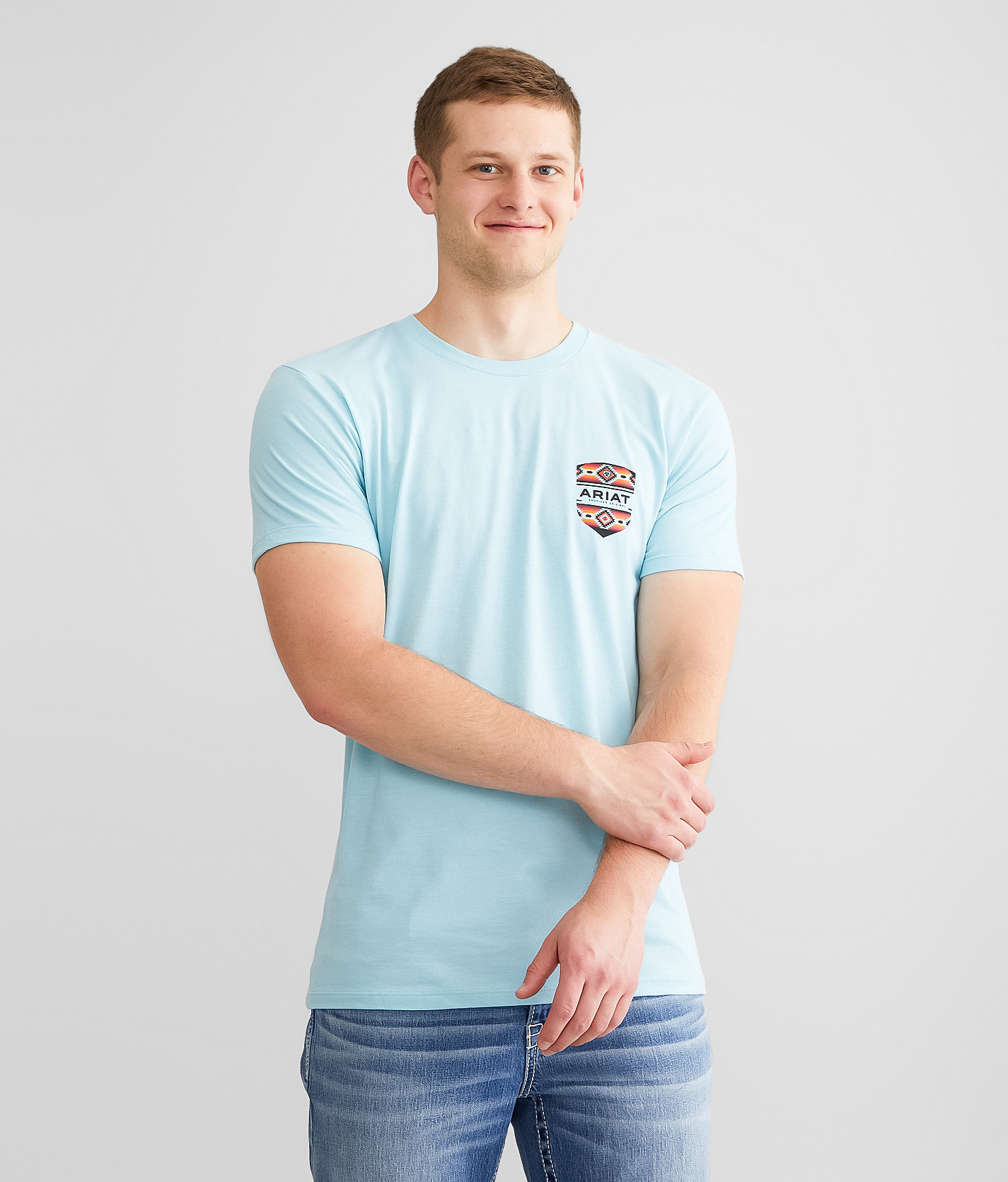 Ariat Canyon Aztec T-Shirt - Men's T-Shirts in Sky Blue Heather