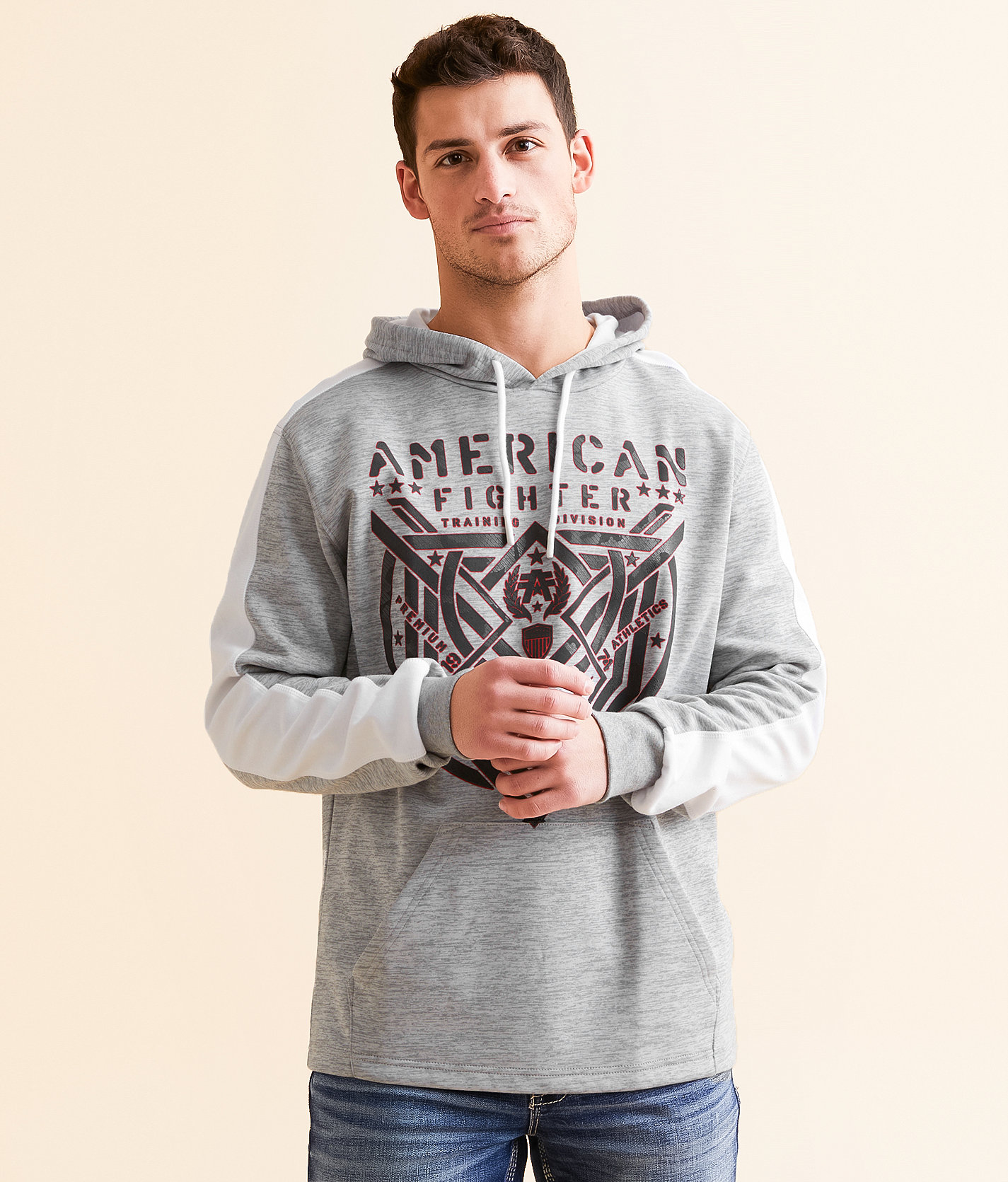 American Fighter Lost Springs Hoodie - Men's Sweatshirts in Grey White