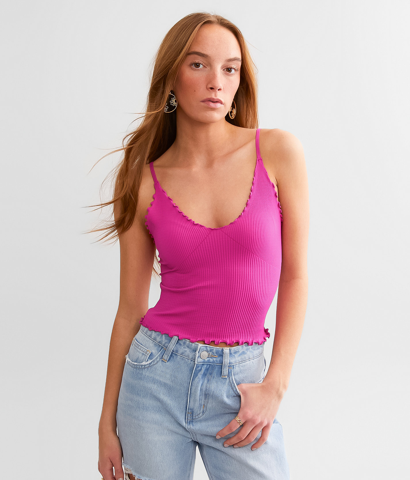 Free People Easy To Love Seamless Tank Top - Women's Tank Tops in Dragonfruit