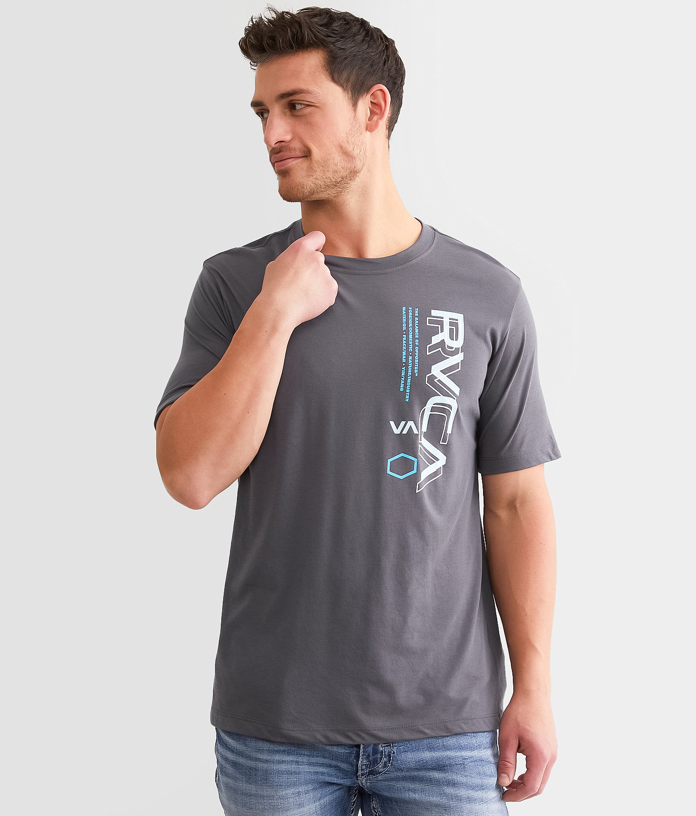 RVCA Flip Vert Combo Sport T-Shirt - Men's T-Shirts in Slate