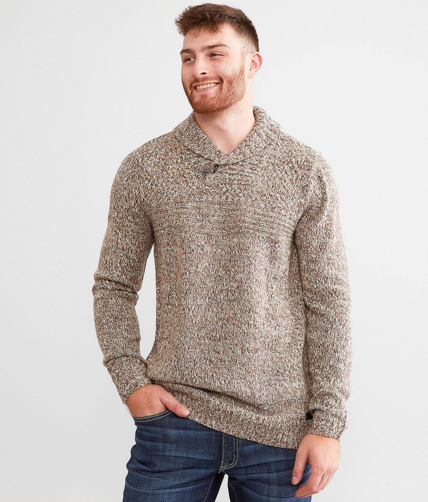 Outpost Makers Shawl Sweater - Men's Sweaters in Mocha Marl