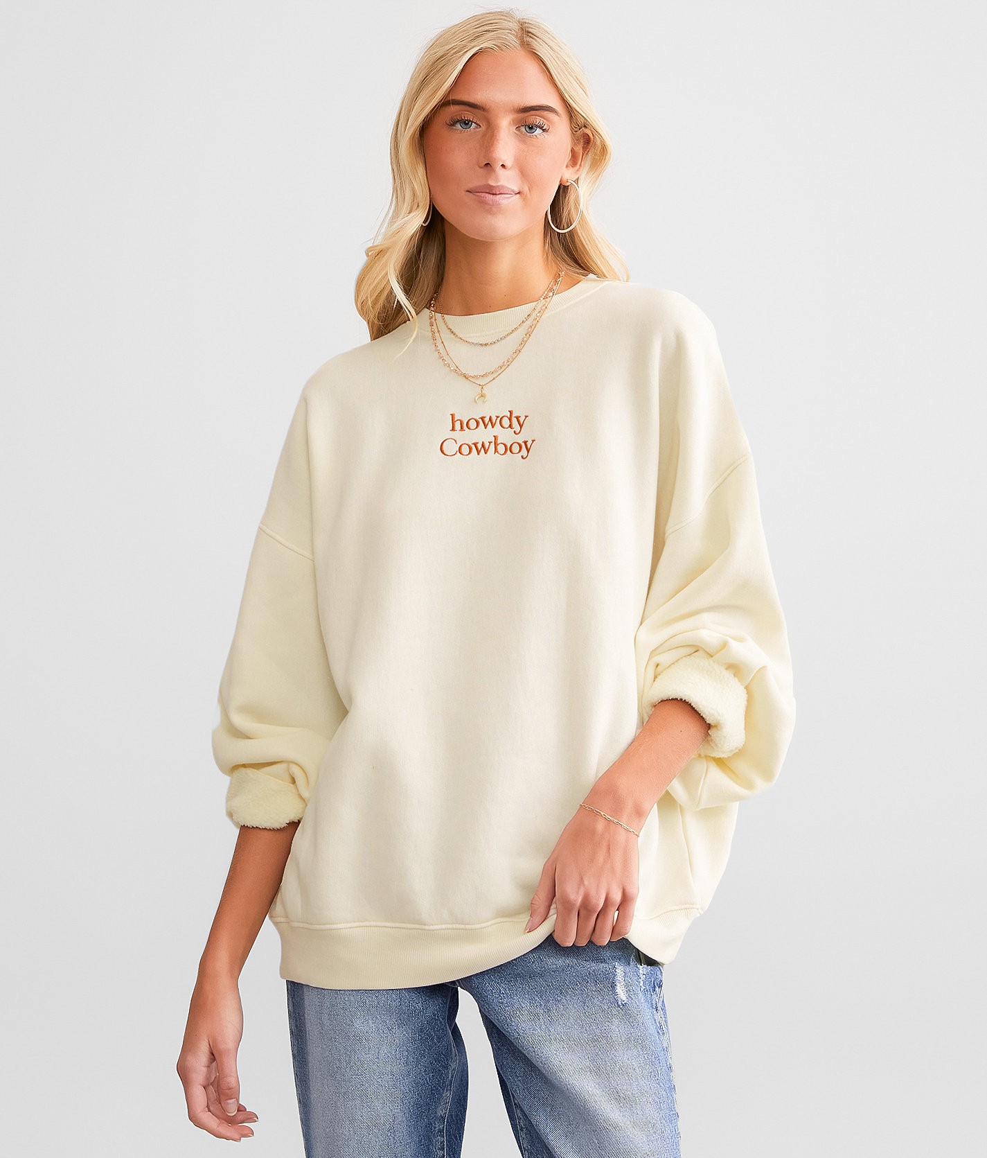 Modish Rebel Howdy Cowboy Pullover - Women's Sweatshirts in Tofu