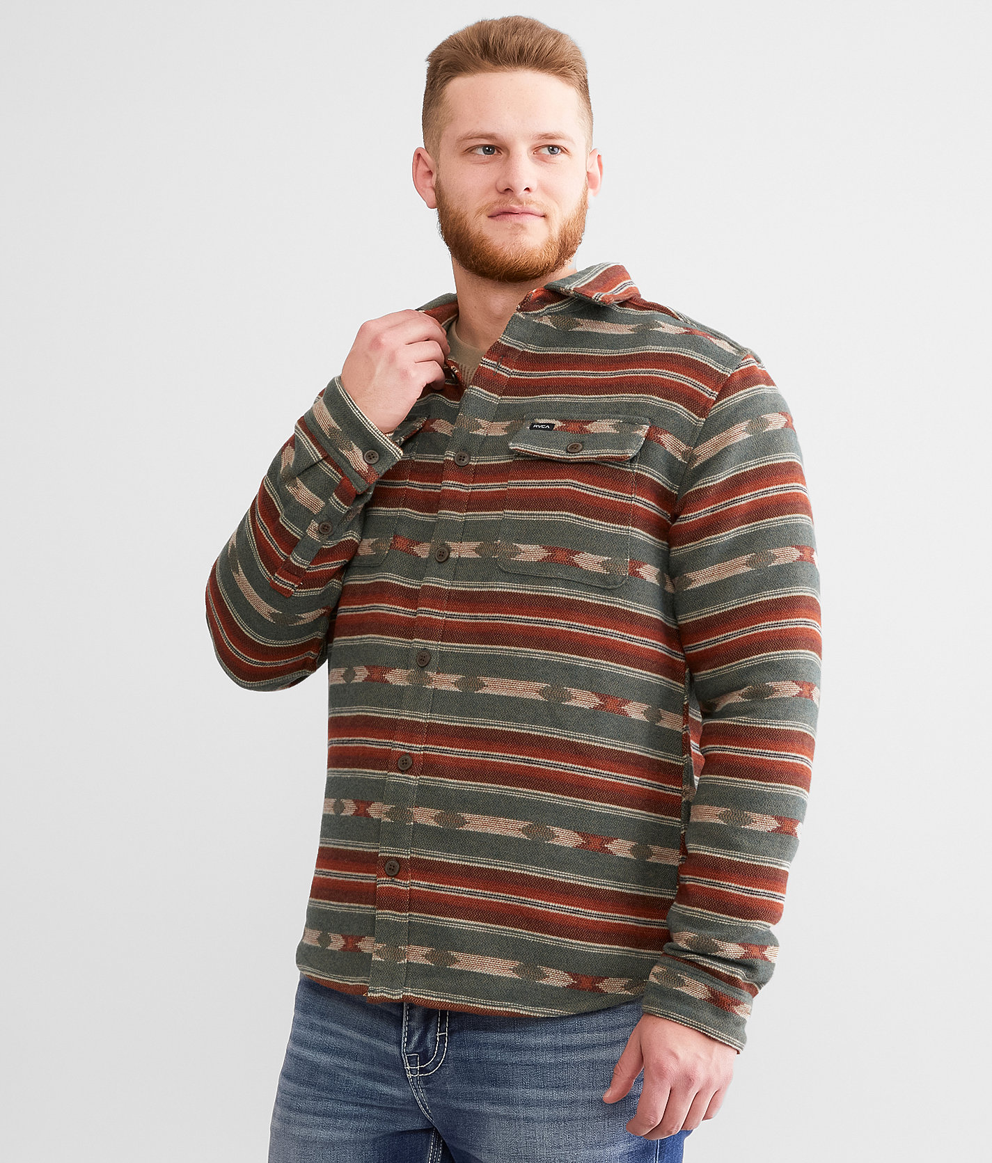 RVCA Blanket Flannel Shirt - Men's Shirts in Teal