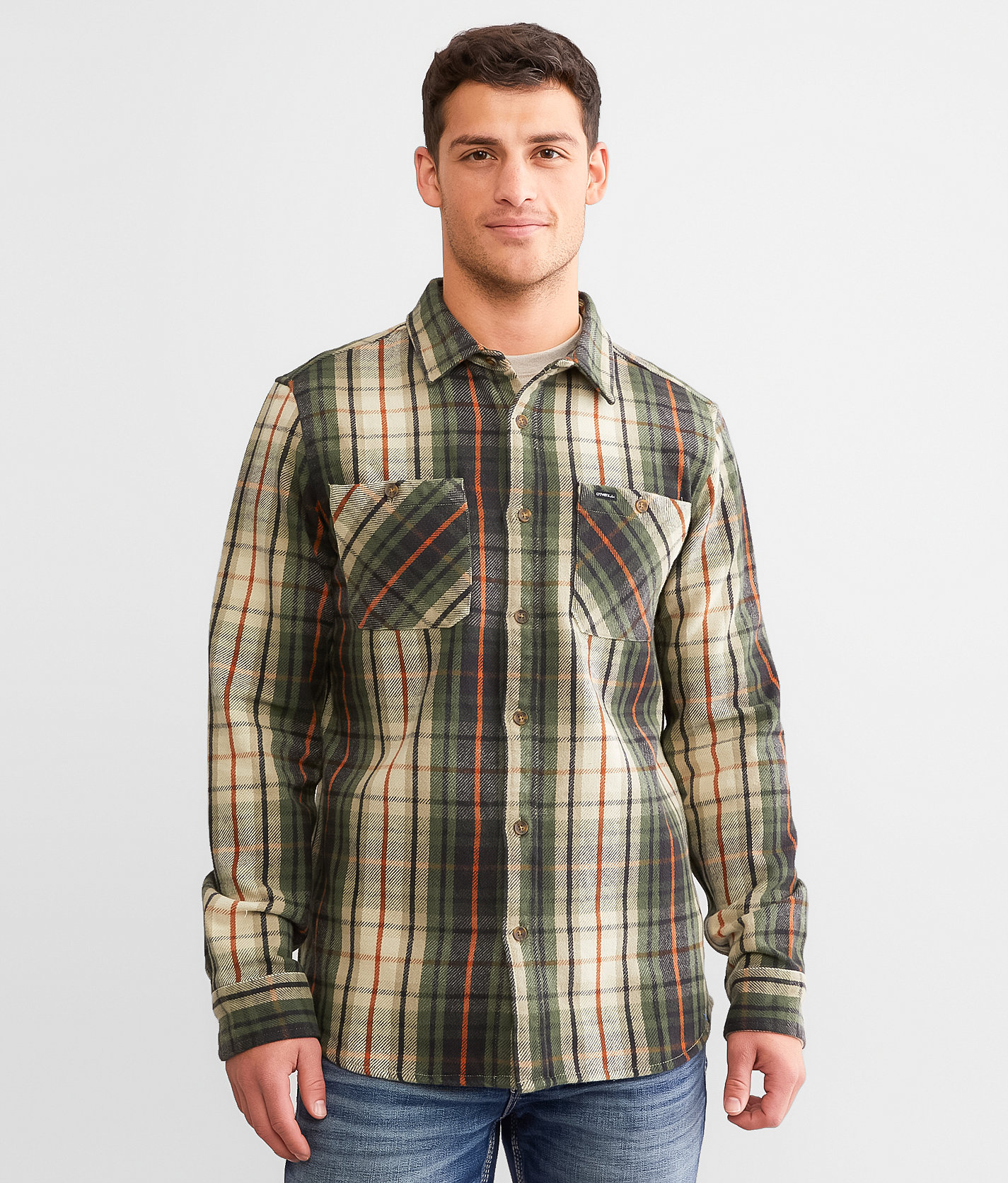 O'Neill Landmarked Flannel Shirt - Men's Shirts in Light Khaki