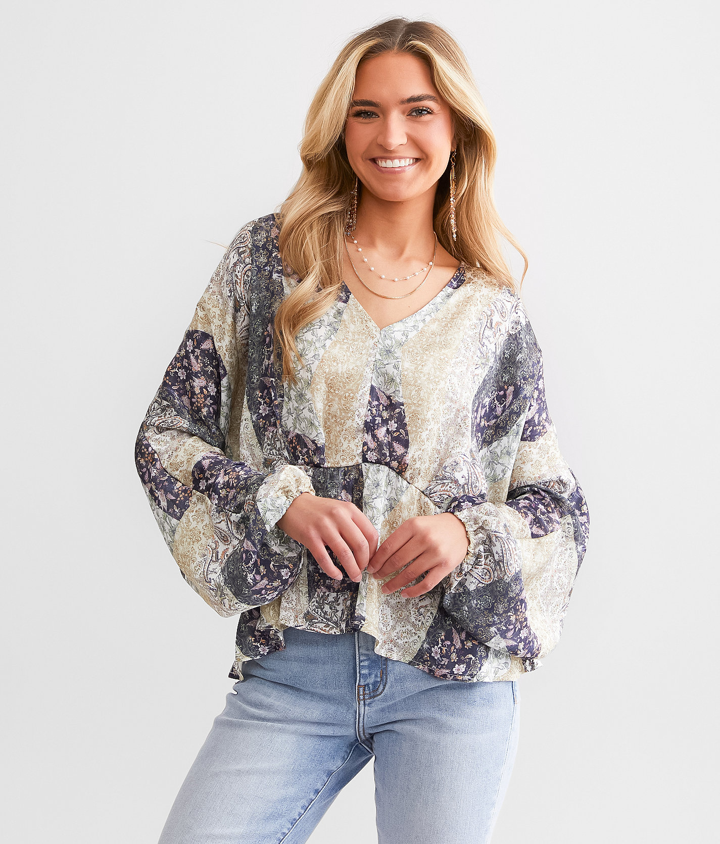 Daytrip Floral Peplum Dolman Top - Women's Shirts & Blouses in Multi