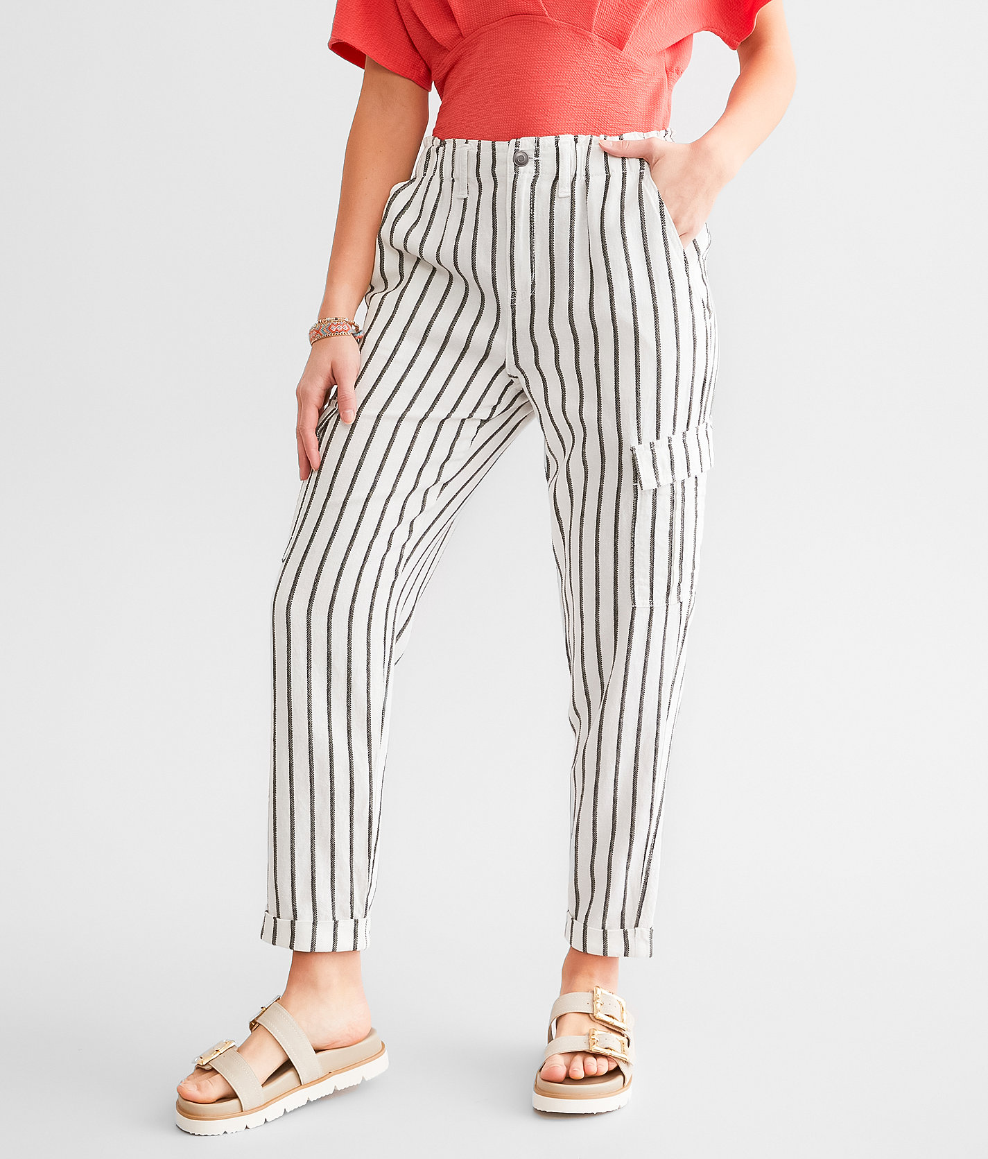 Daytrip Striped Cargo Pant - Women's Pants in Black Olive