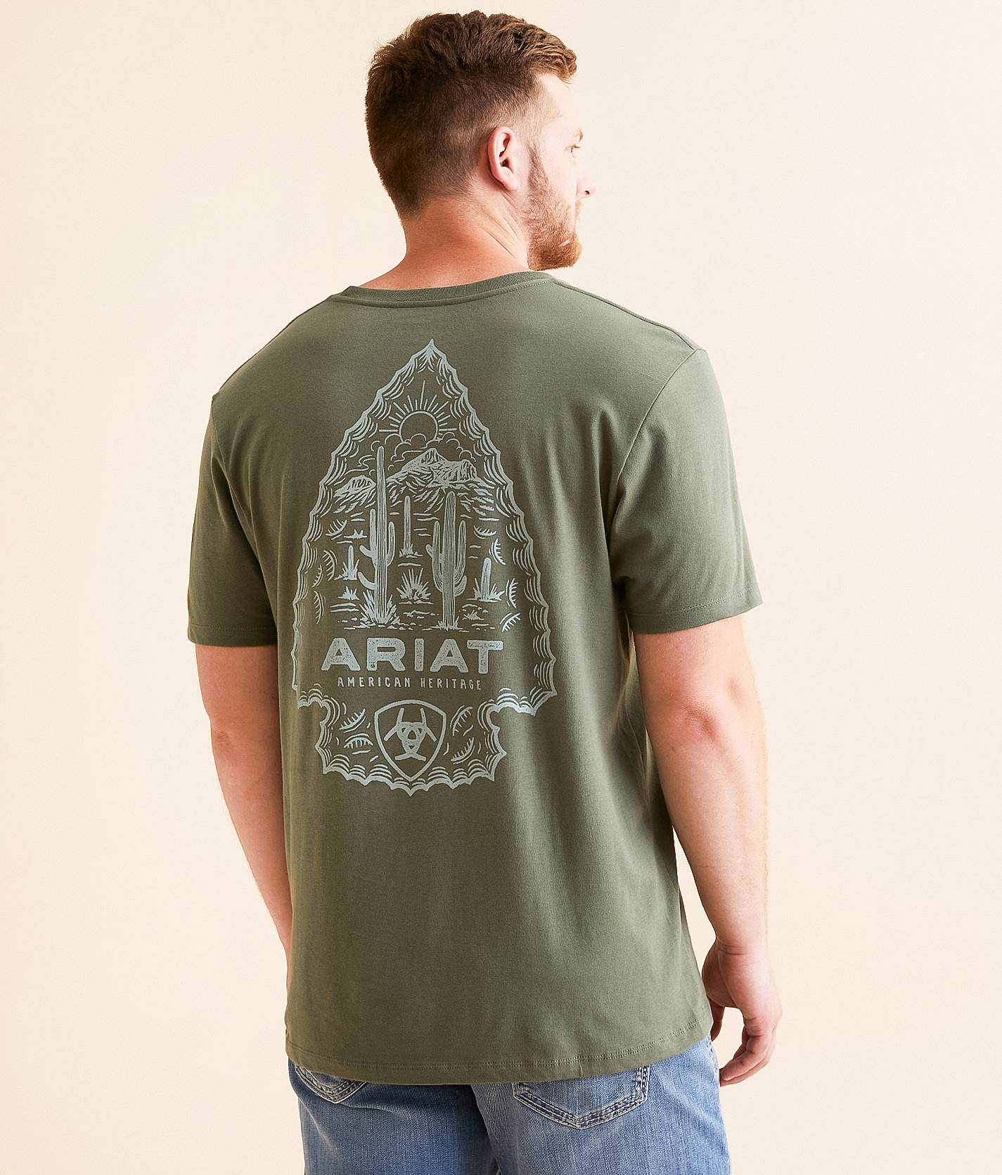 Ariat Stone Arrowhead T-Shirt - Men's T-Shirts in Surplus Green