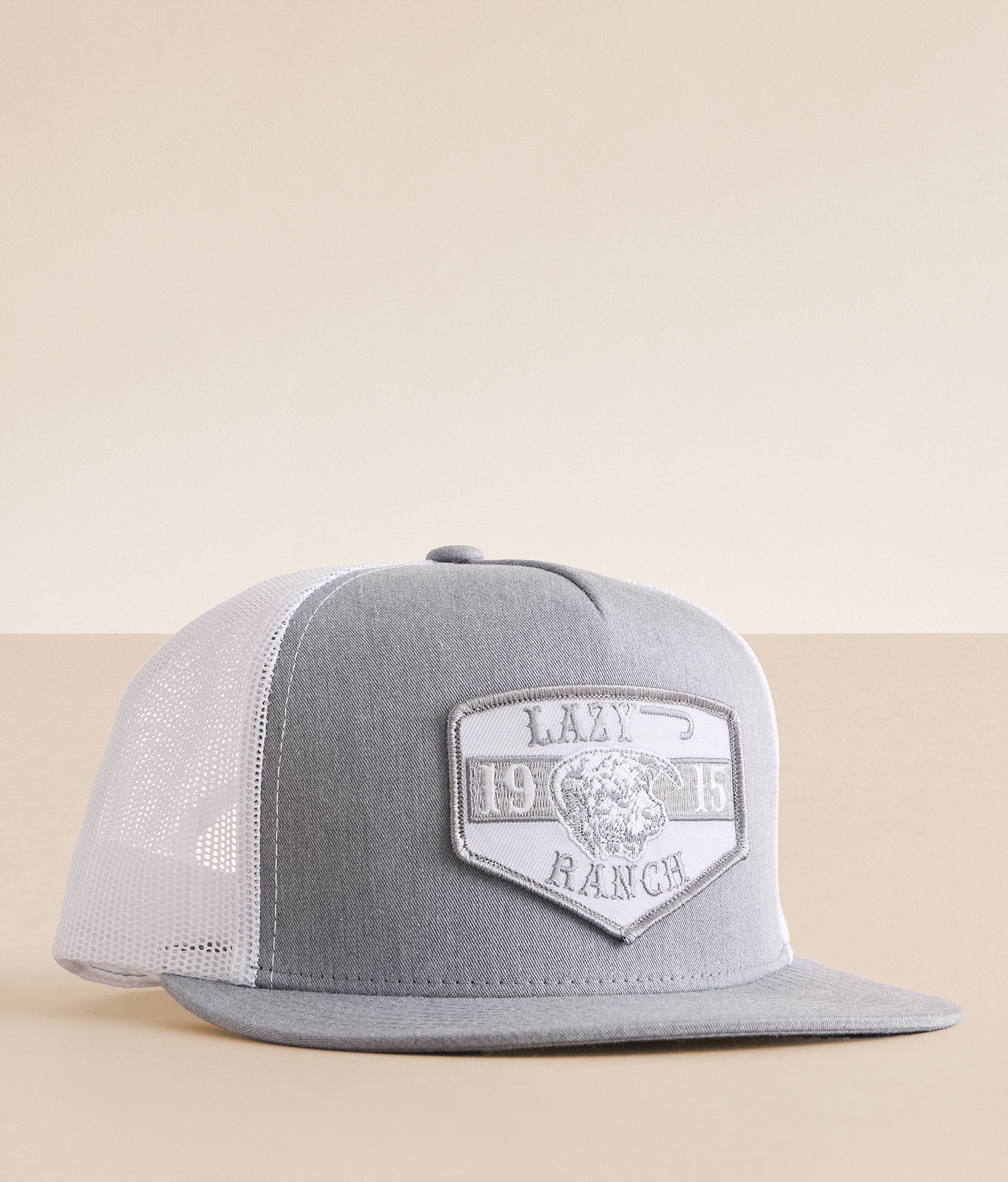 Lazy J Ranch Wear Patch Trucker Hat - Men's Hats in Heather Grey