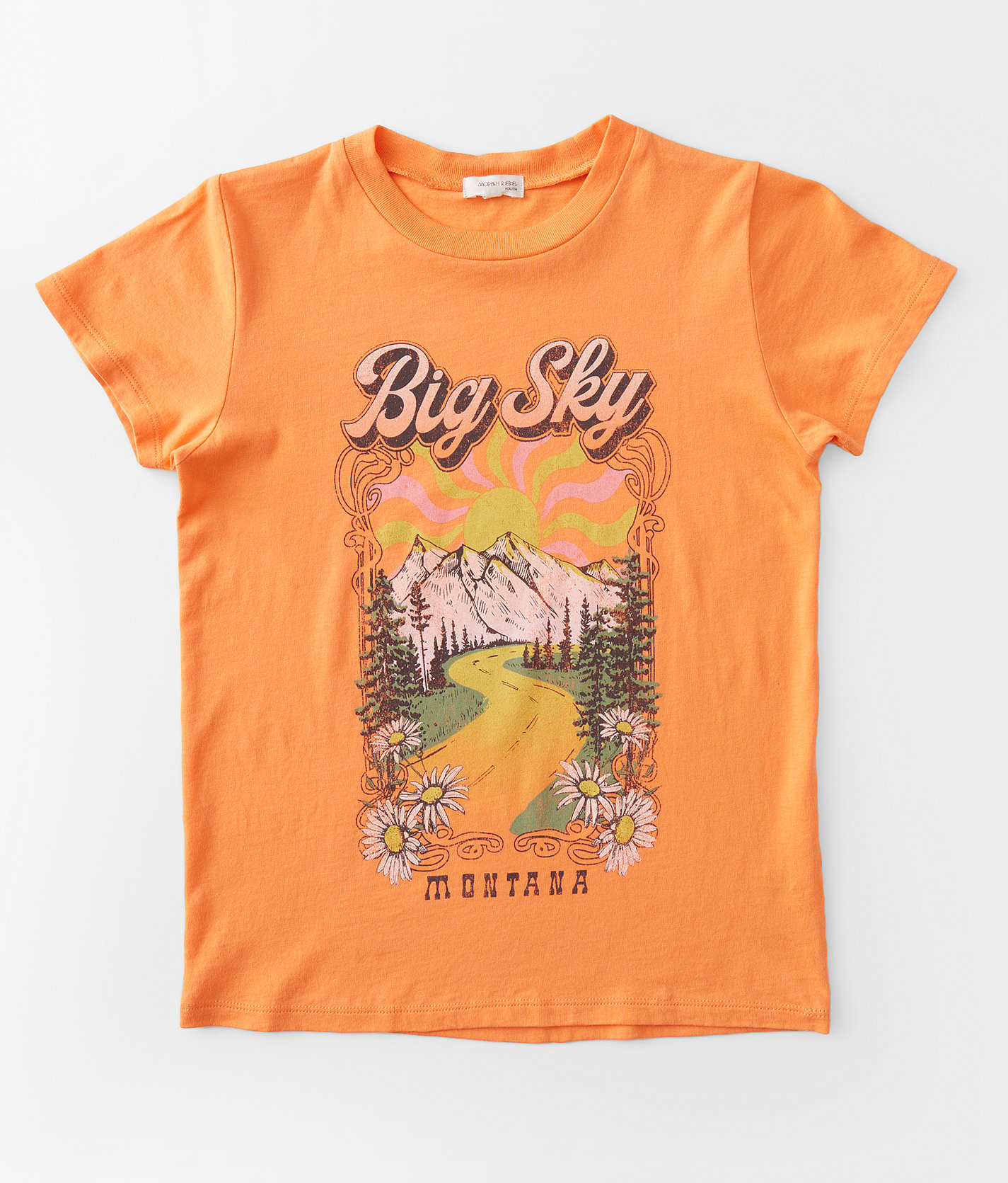 Girls - Modish Rebel Big Sky Montana T-Shirt - Girl's T-Shirts in Tangerine
