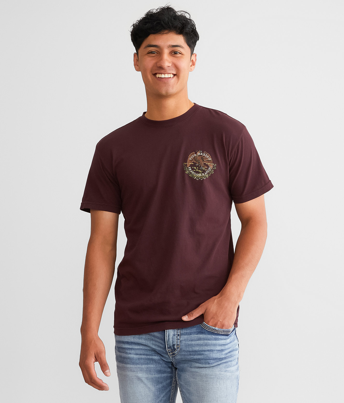 Freedom Ranch Strong Eagle T-Shirt - Men's T-Shirts in Burgundy