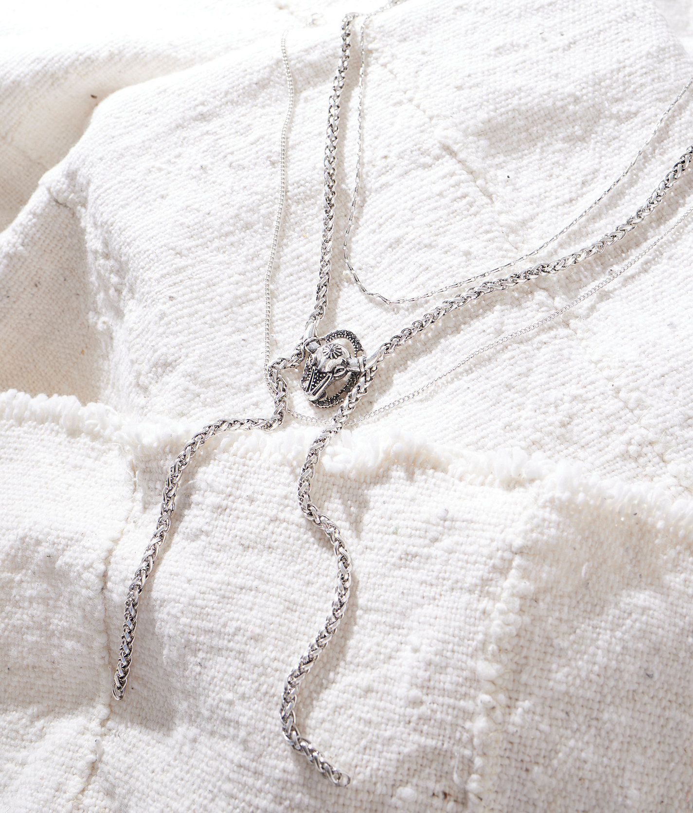 Sterling & Stitch 3 Pack Western Necklace Set - Women's Jewelry in Silver