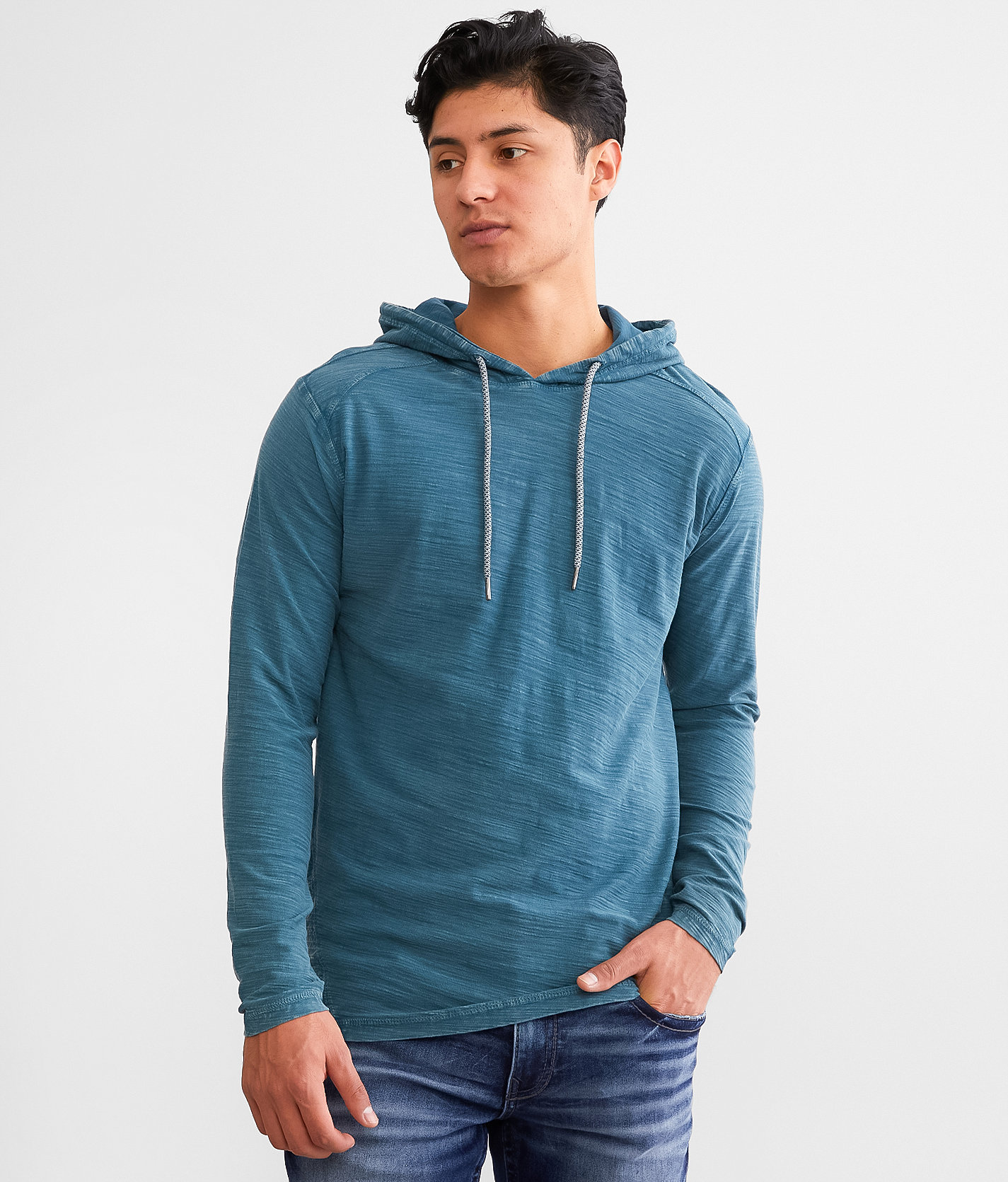 Buckle Black Slub Jersey Hoodie - Men's Sweatshirts in Gibraltar Sea