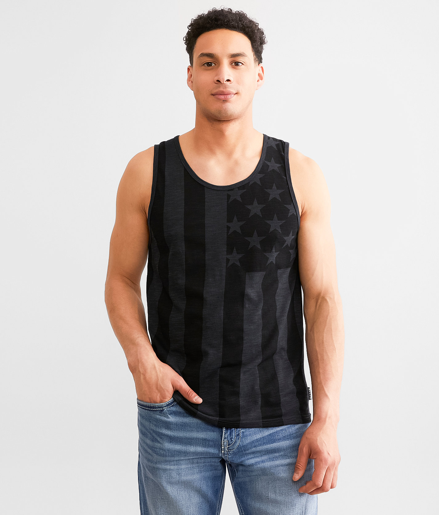 Brooklyn Cloth Americana Tank Top - Men's Tank Tops in Pirate Black
