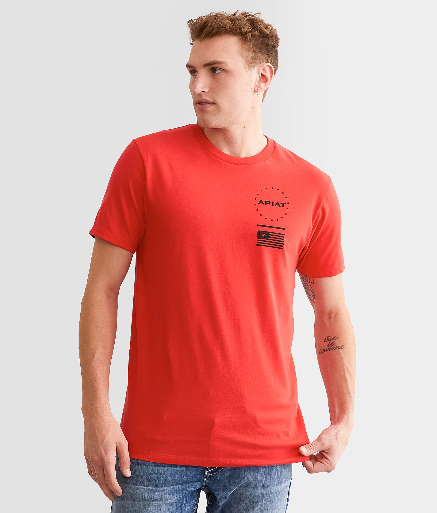 Ariat Sponsored Patriot T-Shirt - Men's T-Shirts in Mars Red