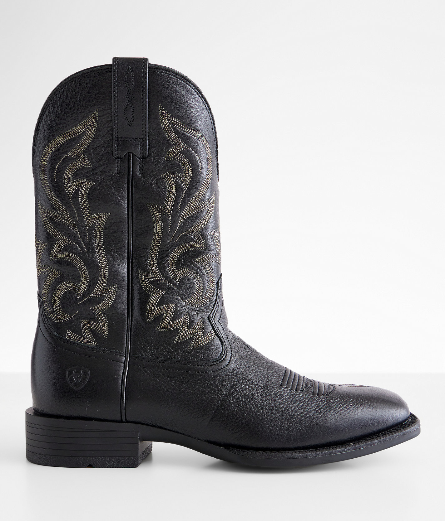 Ariat Slim Zip Ultra Cowboy Leather Boot - Men's Shoes in Black Deertan