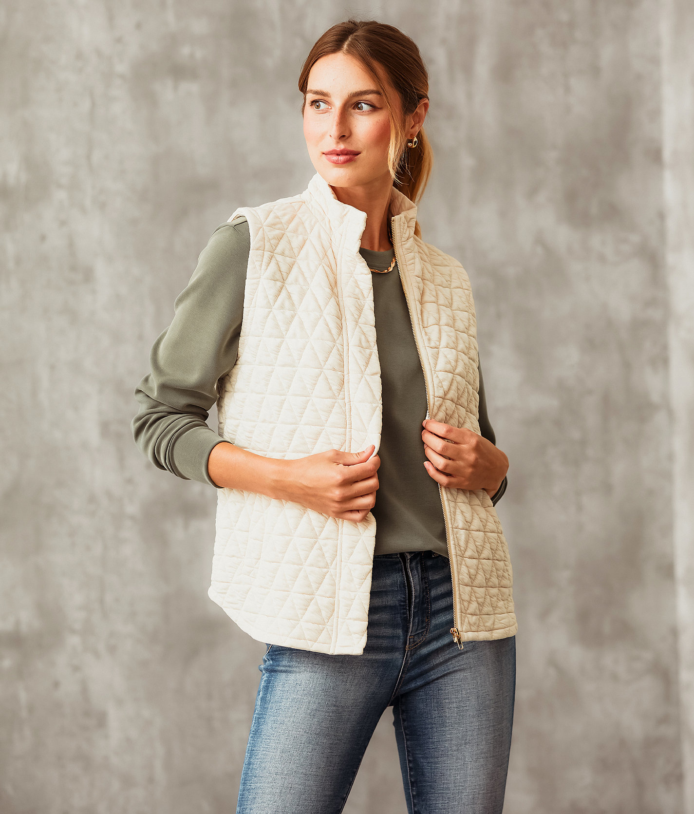 Buckle Black Quilted Vest - Women's Activewear in White Swan