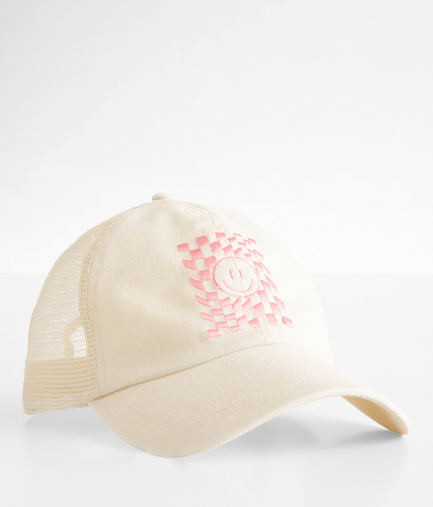 David & Young Smiley Checker Baseball Hat - Women's Hats in Beige