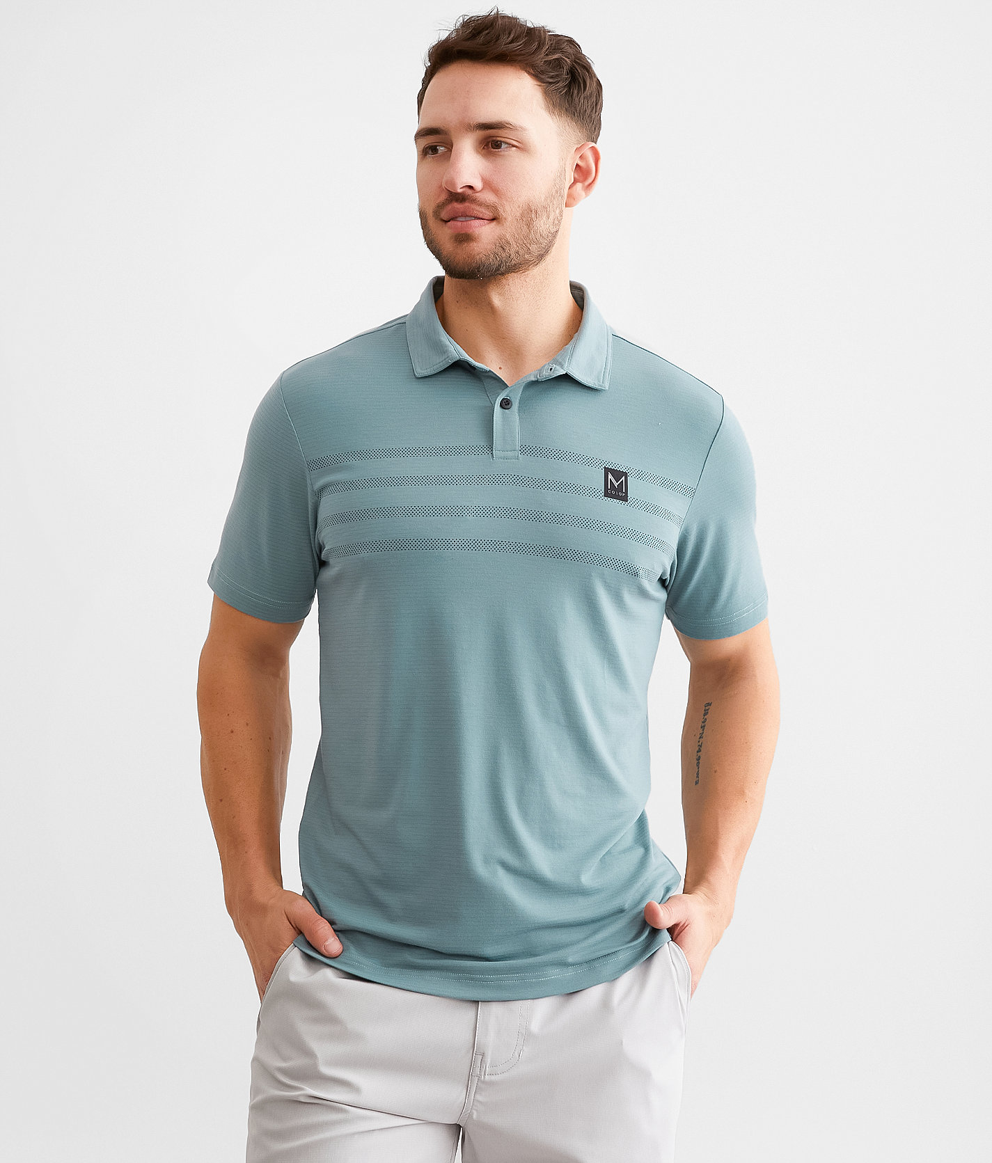 Maven Co-op Essential Performance Stretch Polo - Men's Polos in Dusty Teal