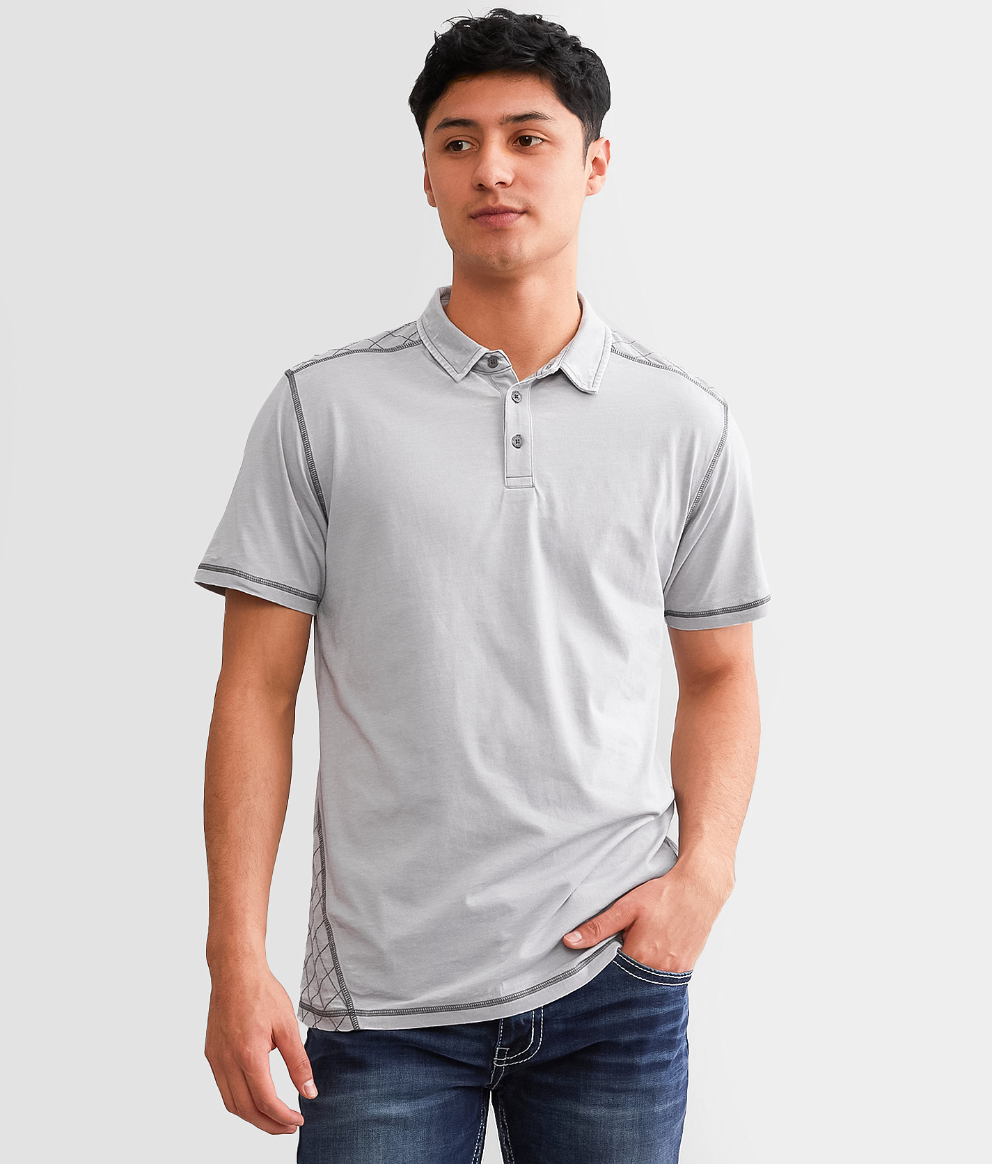 Buckle Black Burnout Polo - Men's Polos in Alloy