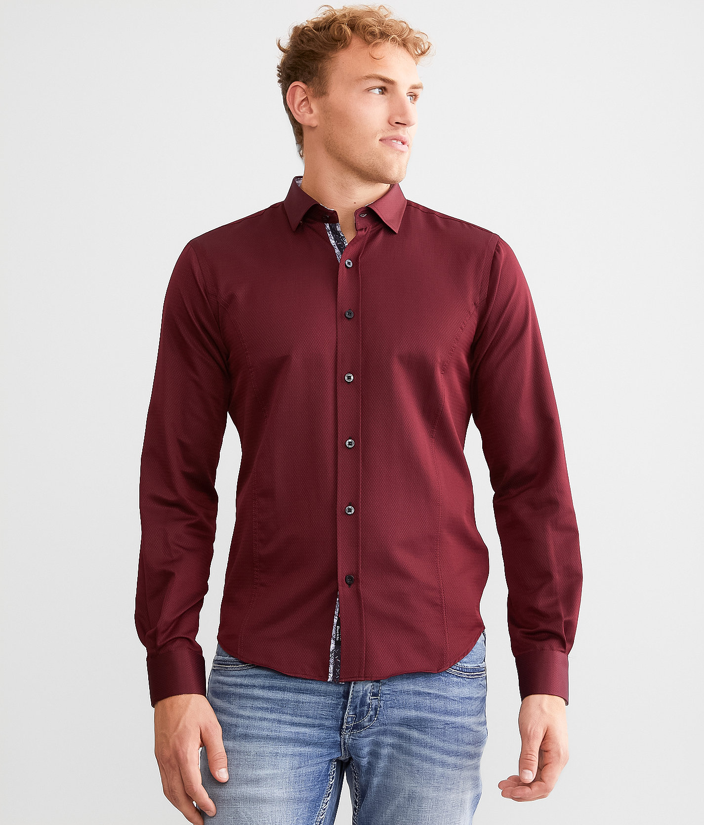 Eight X Solid Shirt - Men's Shirts in Burgundy