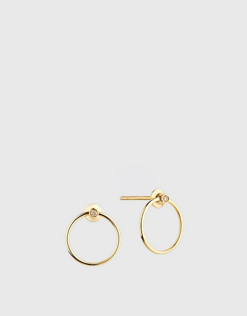 Orbit Fine Diamond Infinity 14ct Yellow Gold Earrings