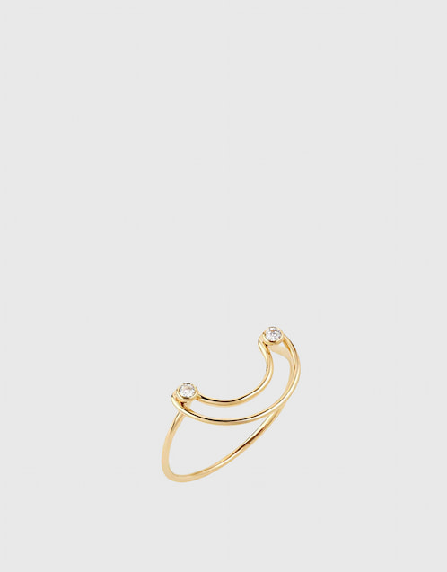 Orbit Fine Diamond Ellipse 14ct Yellow Gold Ring