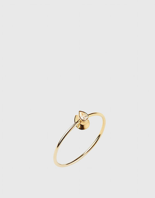 Orbit Fine Diamond Drop 14ct Yellow Gold Ring