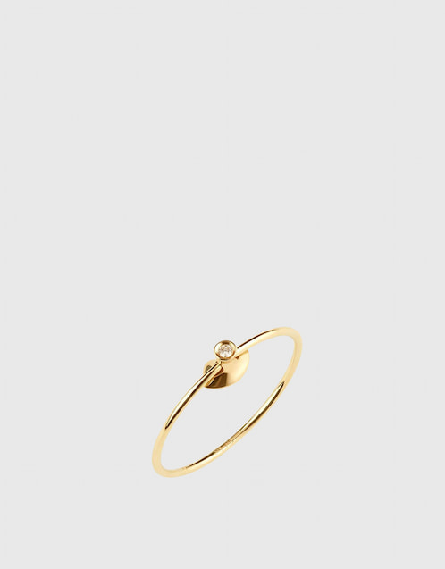 Orbit Fine Diamond Lips 14ct Yellow Gold Ring