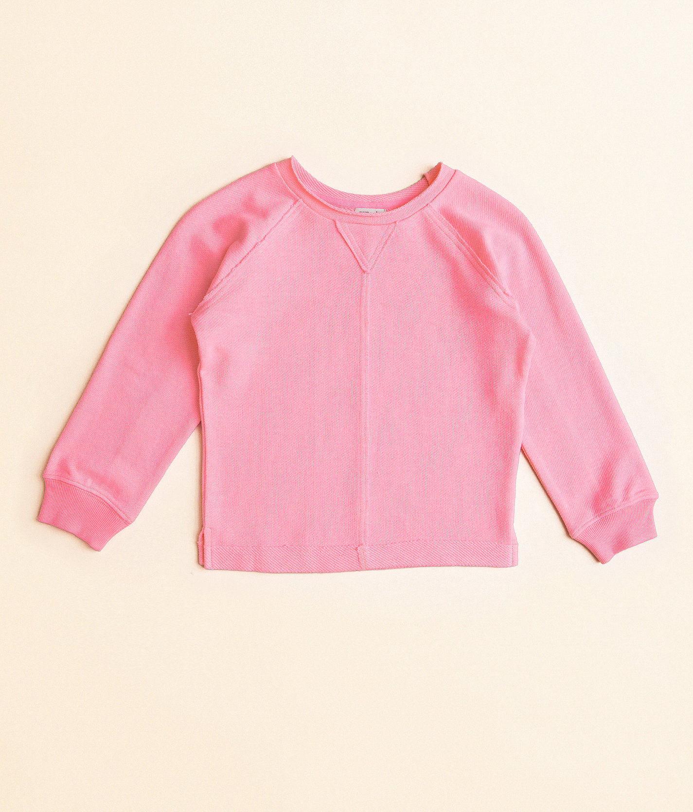 Girls - BKE Raw Edge Neon Pullover - Girl's Sweatshirts in Electric Pink