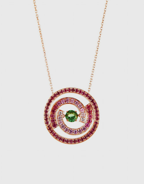 Galaxy Tsavorite 18ct Rose Gold Pendant Necklace