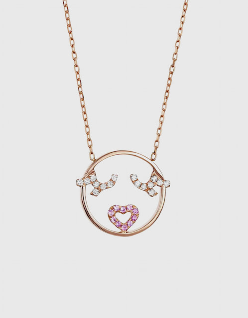 Moyen Flutter Eyes 18ct Rose Gold Pendant Necklace