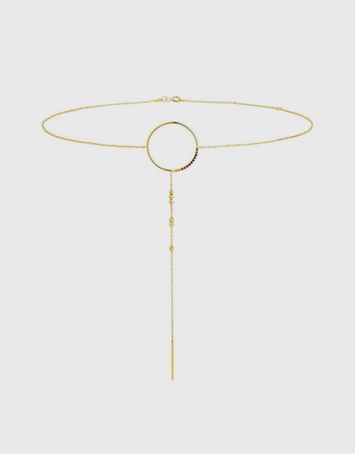 Modern Words Fine Rainbow 18ct Yellow Gold Choker