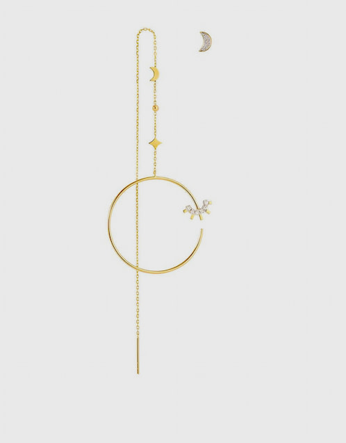 Modern Words Fine Moonlight 18ct Yellow Gold Earring Set