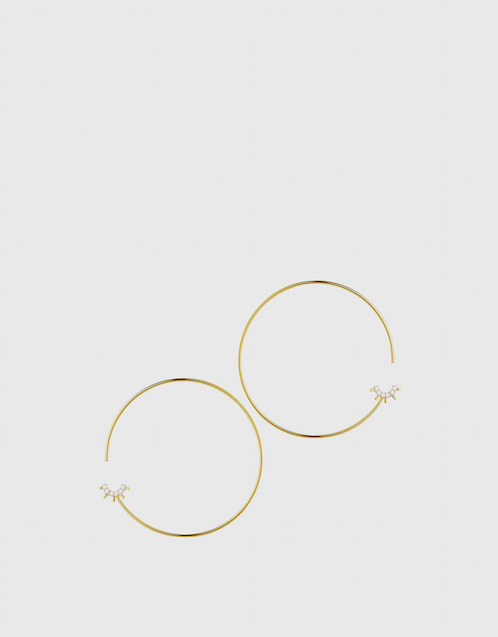 Modern Words Fine Moonlight 18ct Yellow Gold Hoops