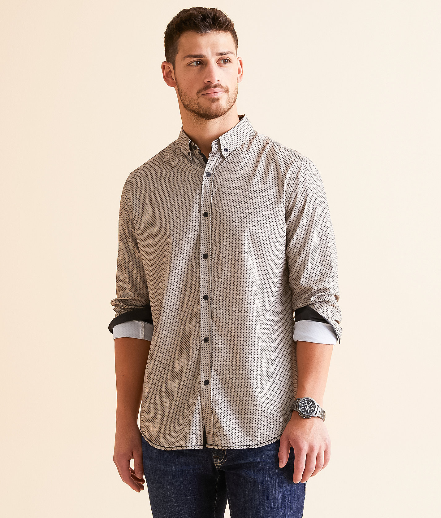 J.B. Holt Standard Performance Stretch Shirt - Men's Shirts in Tan Black