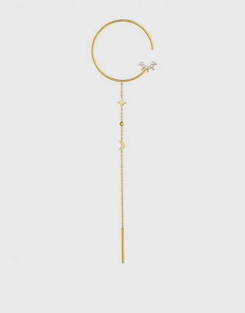 Modern Words Fine Moonlight 18ct Yellow Gold Drop Earring