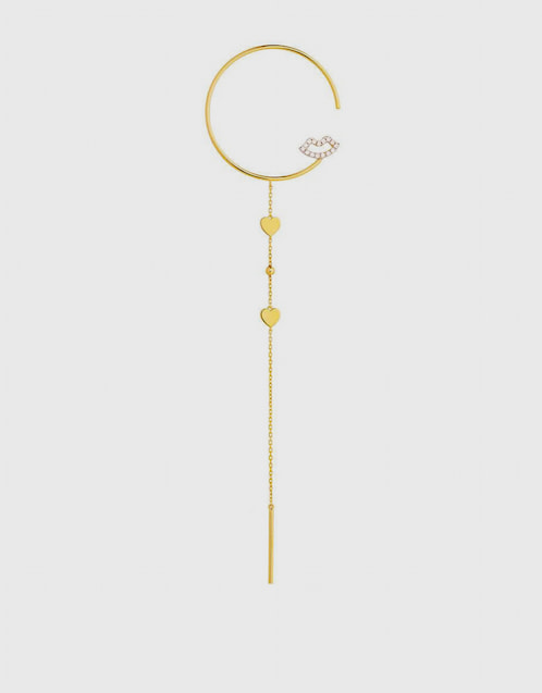 Modern Words Fine Crush 18ct Yellow Gold Drop Earring