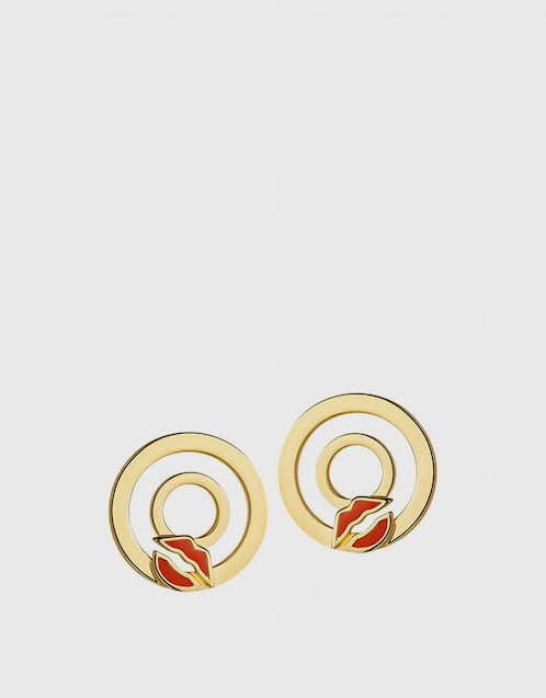 Modern Words Crush 18ct Yellow Gold Vermeil Studs