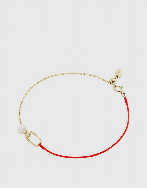 Astra Moonlight 18ct Yellow Gold with Red Cord Bracelet