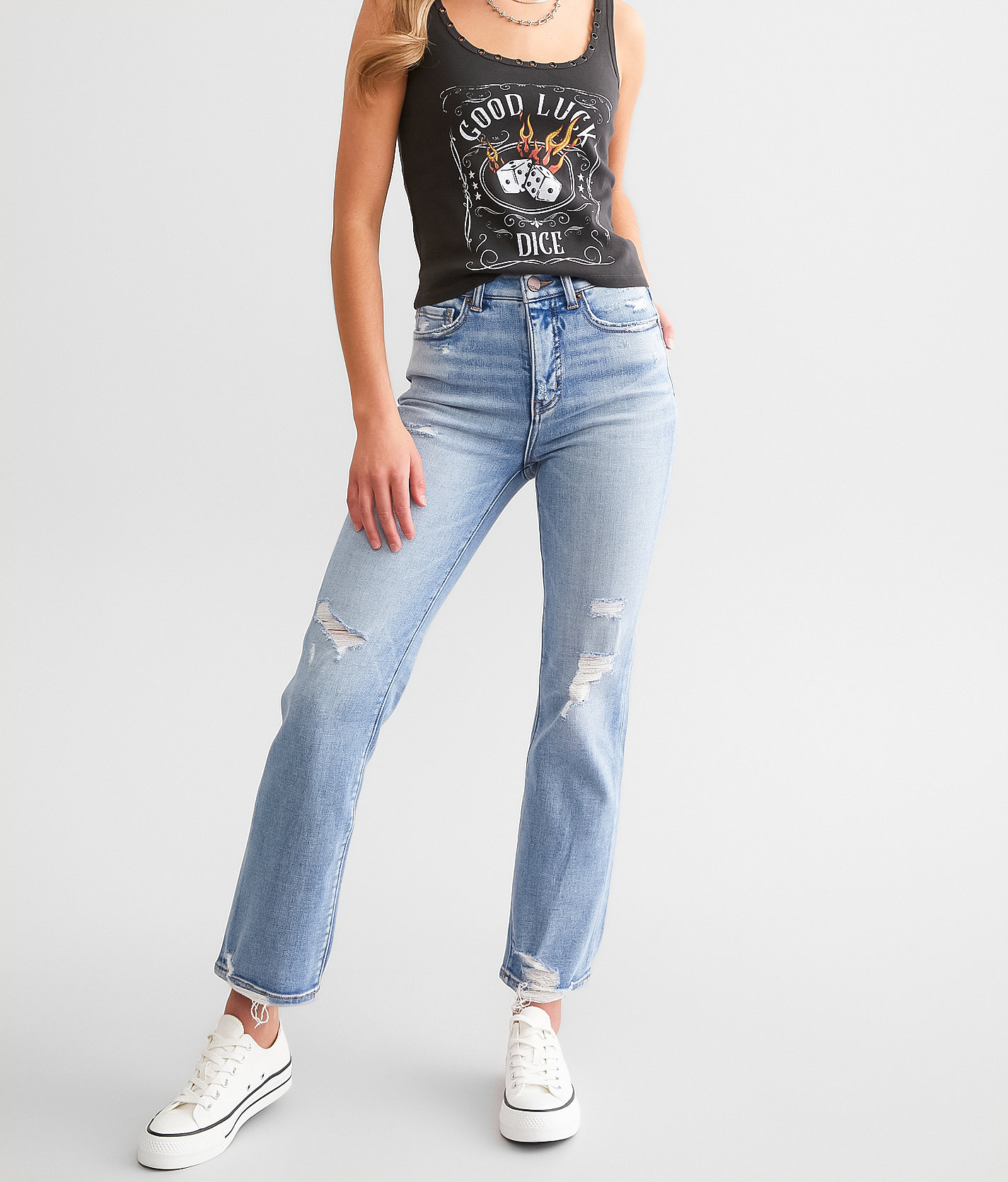 BKE Billie Cropped Straight Stretch Jean - Women's Jeans in Meeks