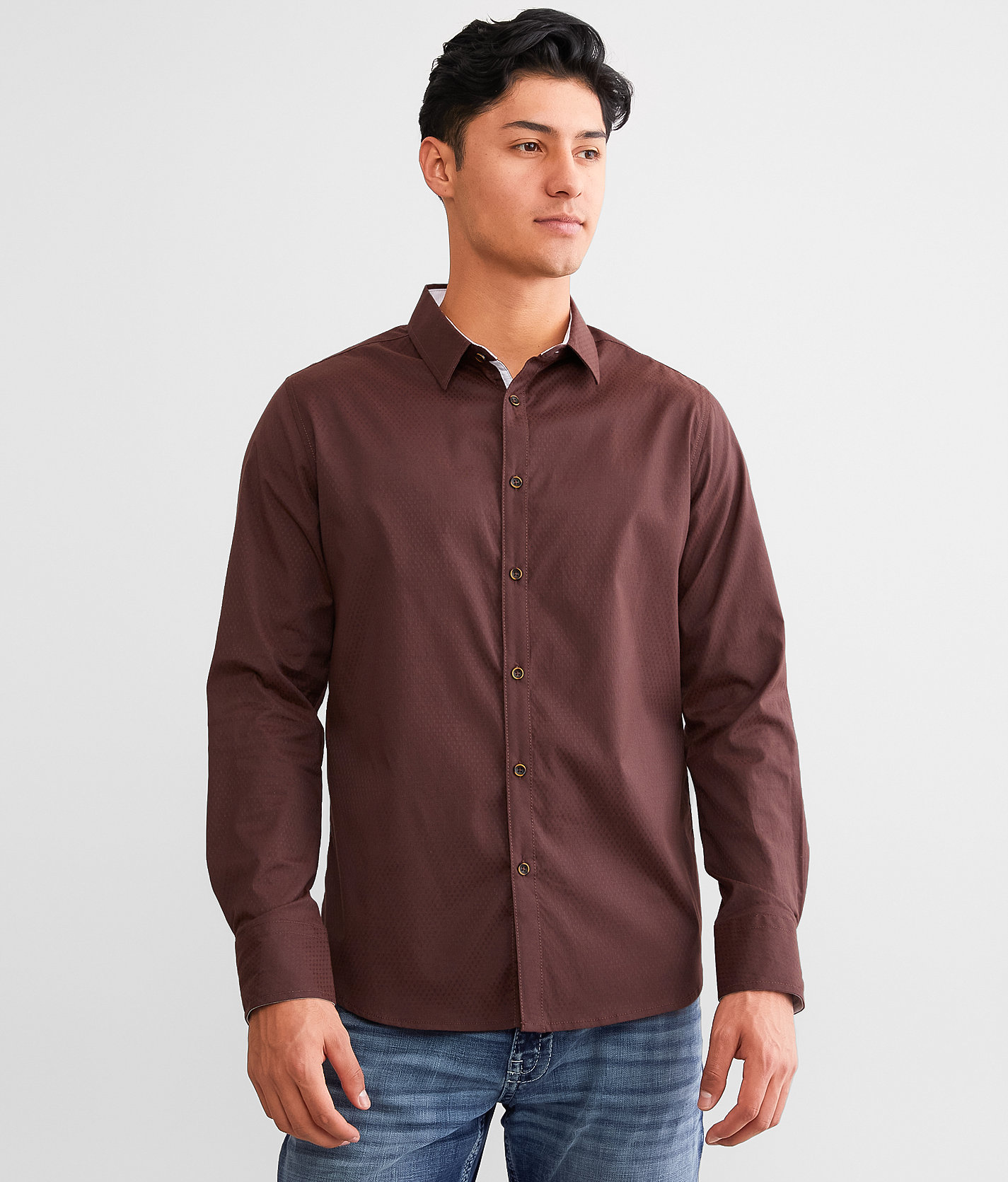 J.B. Holt Standard Stretch Shirt - Men's Shirts in Burgundy