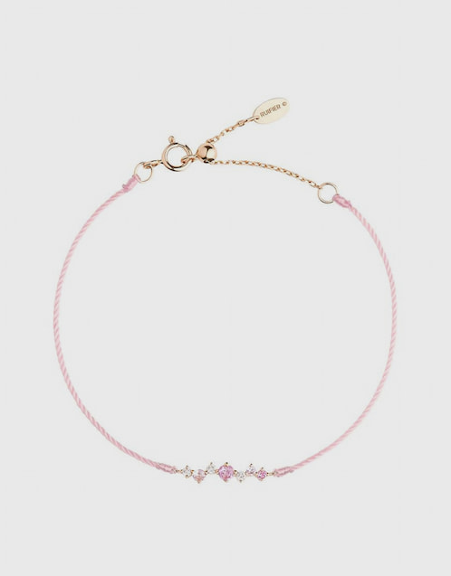 Scintilla Epta Ray Fusion Rose Pink Cord with Pink Diamond Bracelet