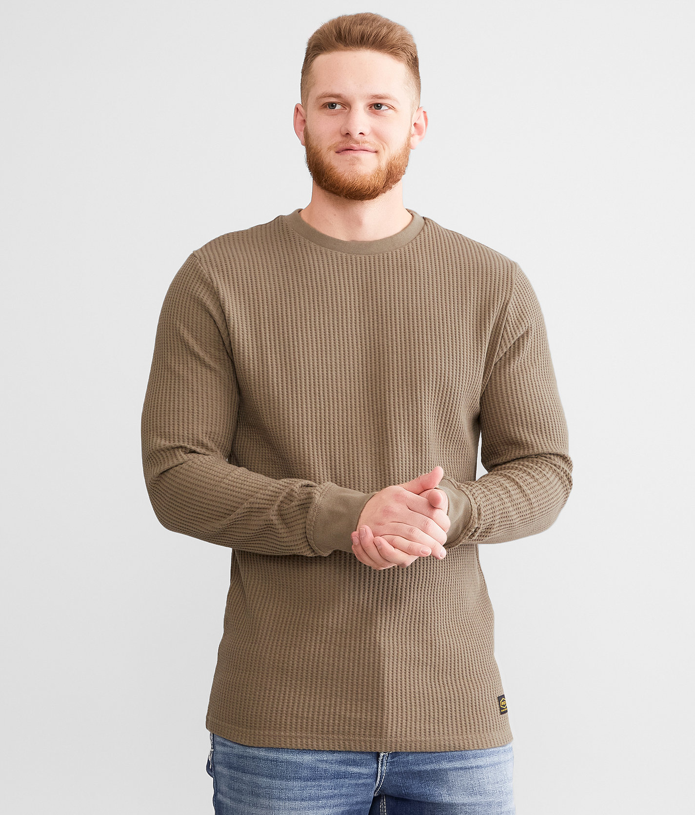 RVCA Day Shift Thermal - Men's T-Shirts in Dark Khaki